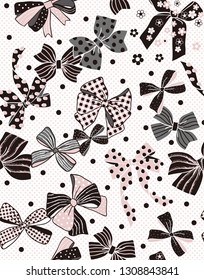 diseño de repetición de arco tierno, ilustración vectorial de patrón transparente