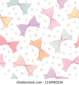 Cute bows seamless pattern