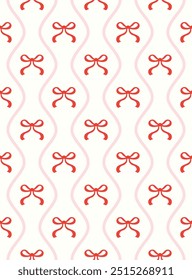 Cute bows seamless pattern design. Print, template. Vector illustration. 