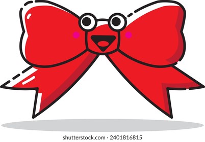 Cute bowtie with ribbon cute character vector illustration design.