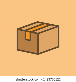 cute box icon with colour