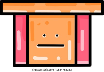 Cute box, illustration, vector on white background