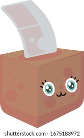 Cute box of napkins, illustration, vector on white background.
