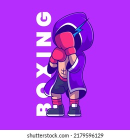 cute boxer boxing illustration suitable for t-shirt poster mascot sticker design