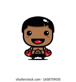 cute boxer character vector design