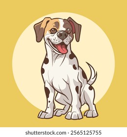 Cute boxer dog cartoon chibi vector illustration