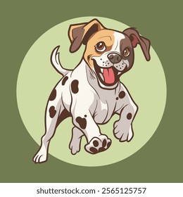 Cute boxer dog cartoon chibi vector illustration