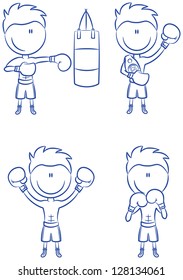Cute boxers in different poses