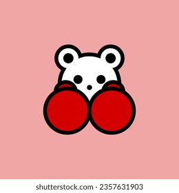 A Cute Boxing Bear Logo