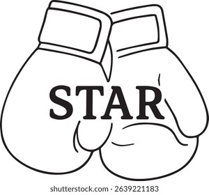 cute boxing gloves vector silhouette on white background