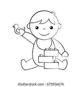 Cute Boy Sitting Table Cartoon Line Stock Vector (Royalty Free) 89438176