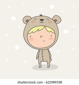 Cute Boy in a bear costume