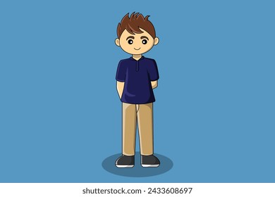Cute Boy with Blue Shirt