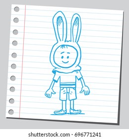Cute boy with bunny ears