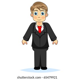 Cute boy businessman