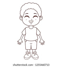 desenho animado menino bonito