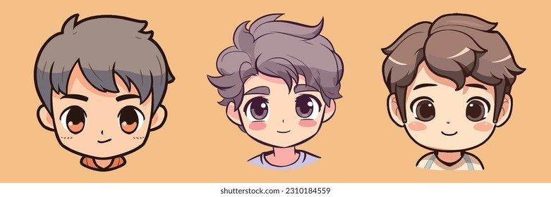 Cute boy cartoon avatar vector illustration