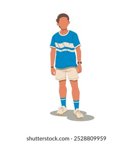 cute boy cartoon character flat design vector