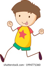 Cute-Boy-Cartoon-Charakter in handgezeichnet doodle-Stil einzelne Illustration