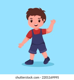 Cute Boy Cartoon Character Illustration