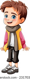 Cute boy cartoon character illustration