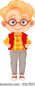 Cute boy cartoon character illustration
