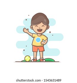cute boy cartoon character vector illustration