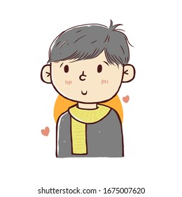 cute boy cartoon character vector design