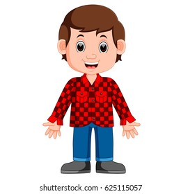 Cute boy cartoon good posing