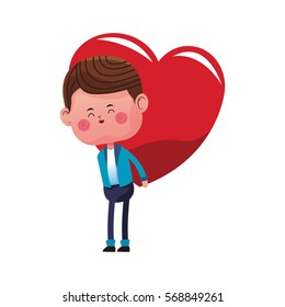 cute boy cartoon icon