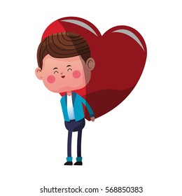 cute boy cartoon icon