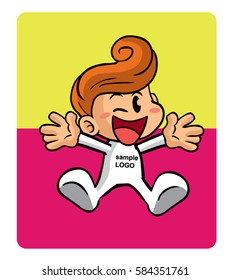 Cute Boy cartoon jumping
