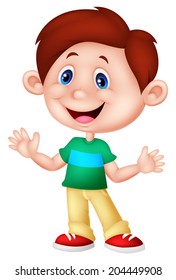 Cute boy cartoon posing