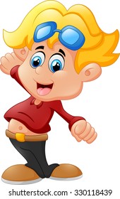 Cute boy cartoon posing