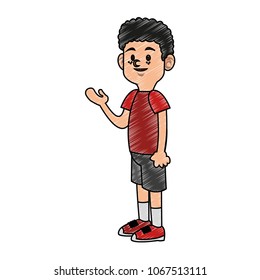 Cute boy cartoon scribble
