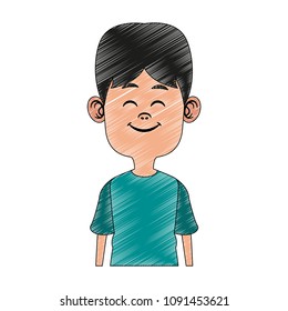 Cute boy cartoon scribble