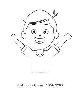 Cute boy cartoon sketch