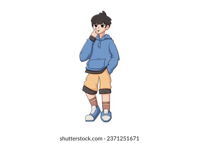 Cute Boy Character Design Illustration