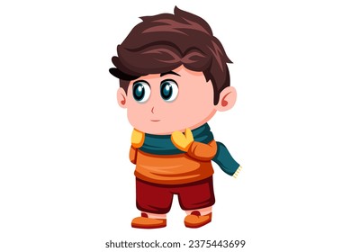Cute Boy Character Design Illustration