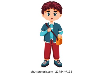 Cute Boy Character Design Illustration