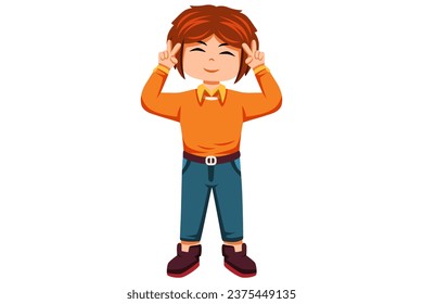 Cute Boy Character Design Illustration