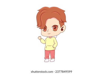 Cute Boy Character Design Illustration