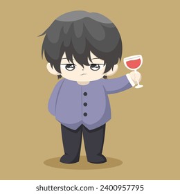Cute Boy Character Design Illustration