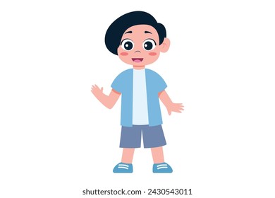 Cute Boy Character Design Illustration