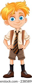 Un lindo personaje masculino vestido con uniforme