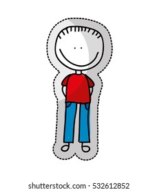 cute boy character icon vector illustration design