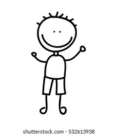 cute boy character icon vector illustration design