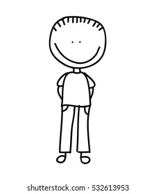 cute boy character icon vector illustration design
