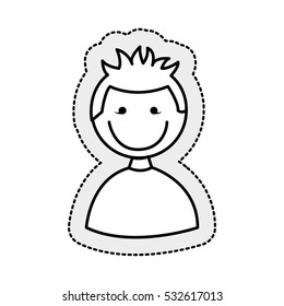 cute boy character icon vector illustration design