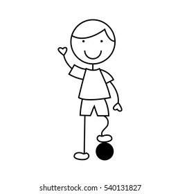 cute boy character icon vector illustration design